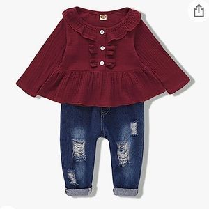 3-4T Toddler Girl L/S Top & Jeans (2-piece outfit)